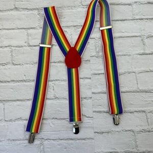 Rainbow Striped Suspenders